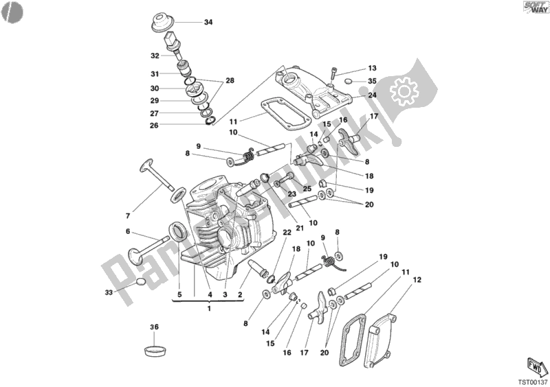 Todas las partes para Culata Horizontal de Ducati Supersport 800 SS 2004